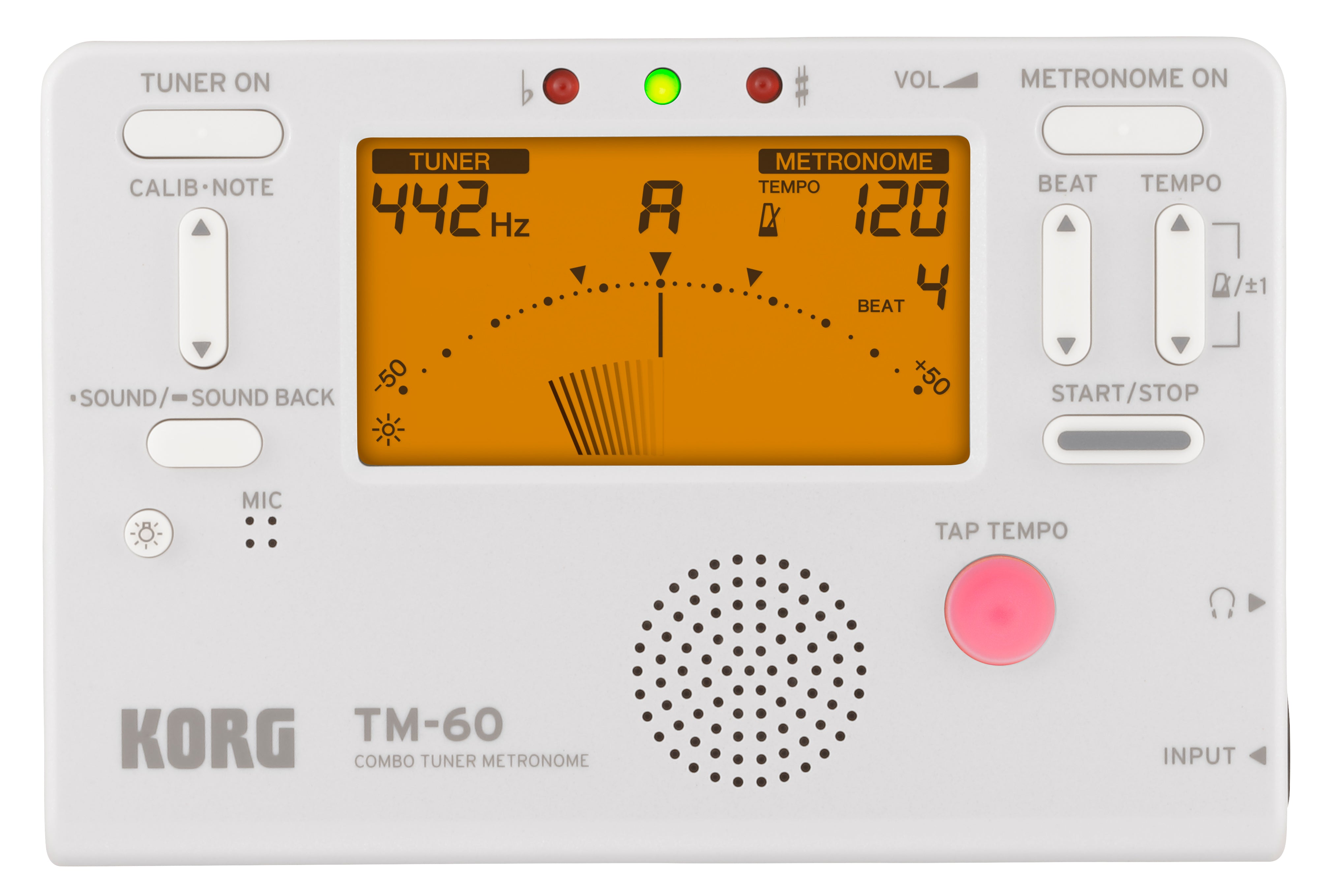 TM-60 White - Combo Tuner/Metronome