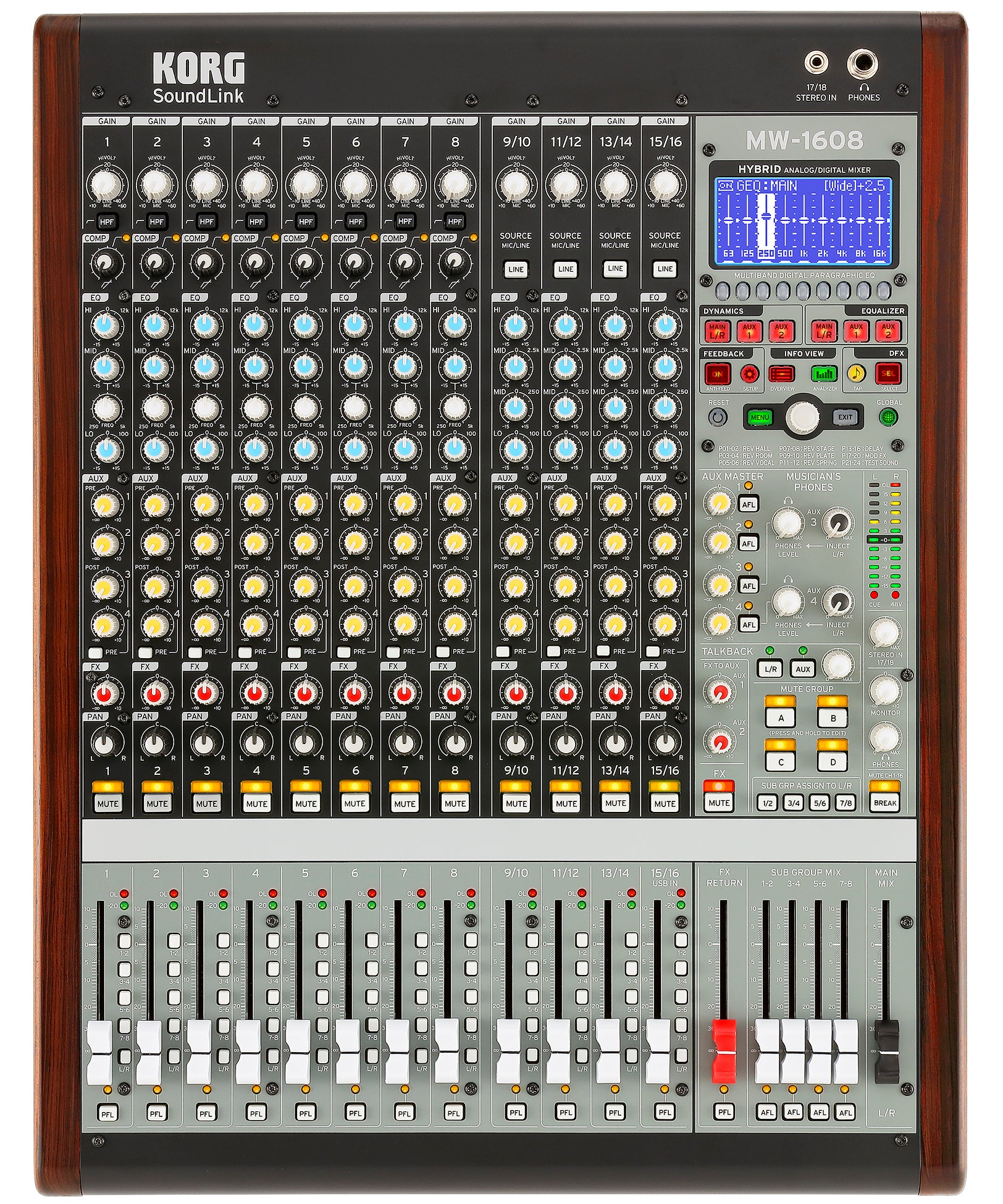 SoundLink MW-1608 16-channel Hybrid Mixer KORG USA Official Store